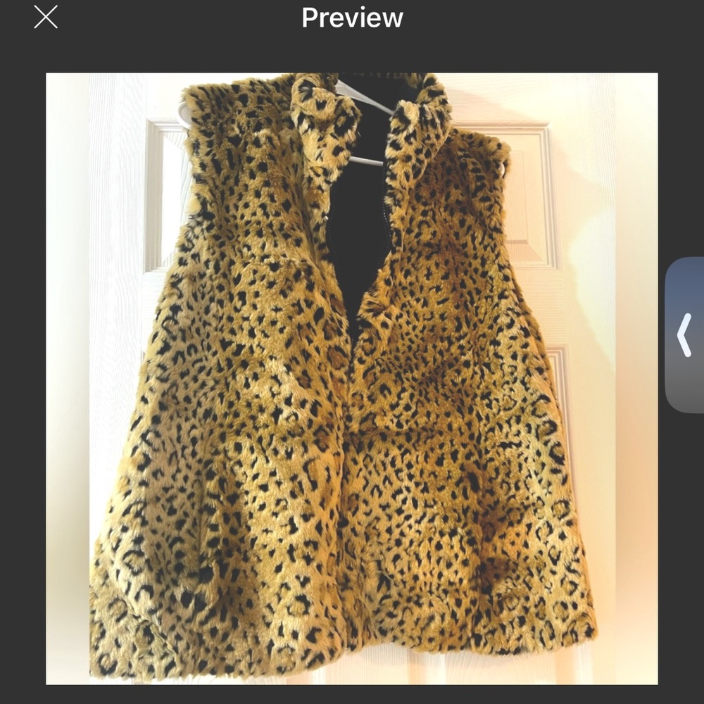 Kristen Blake Leopard Print Faux Fur Vest size medium - Picture 6 of 10